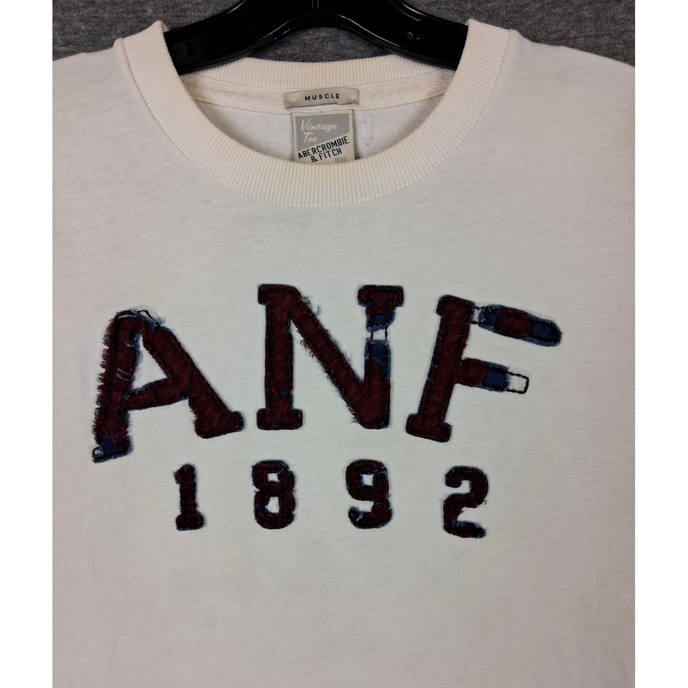 VTG Abercrombie‎ Fitch Mens Shirt L White Muscle VTG Tee 90s Y2K Single Stitch